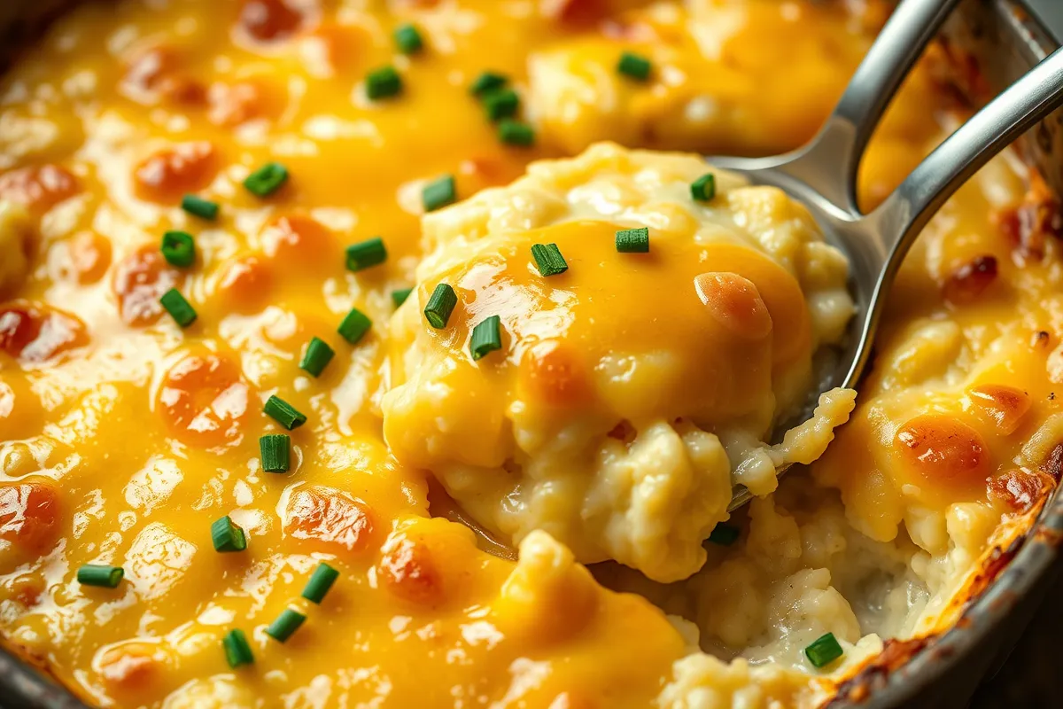 Breakfast Grits Casserole with Sausage and Cheese