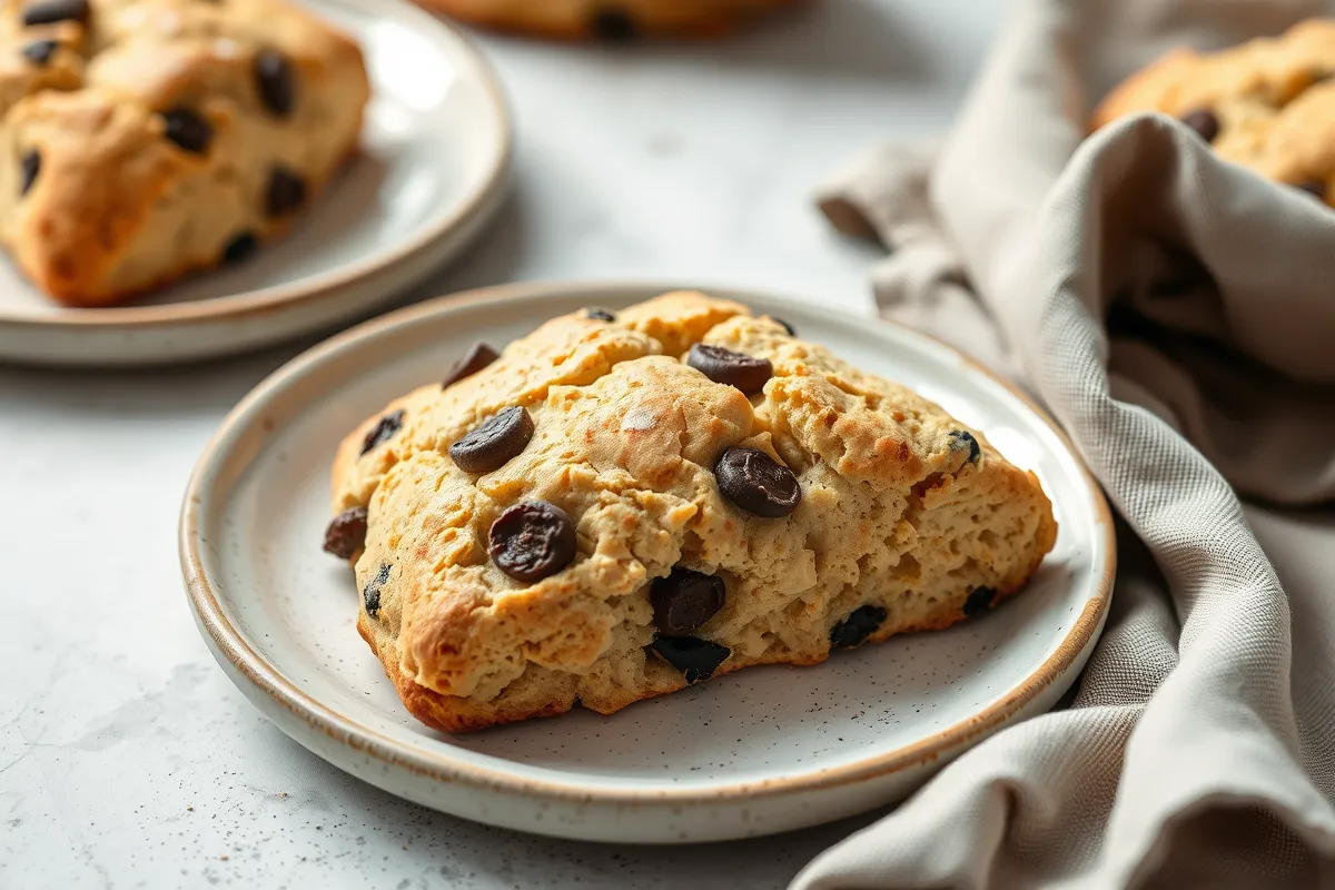 Gluten-free sourdough discard cookies on a wooden tray, served with a glass of milk.